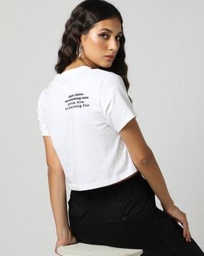 crew-neck crop t-shirt