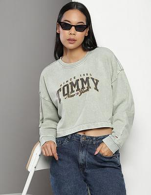 crew neck cropped sweatshirt