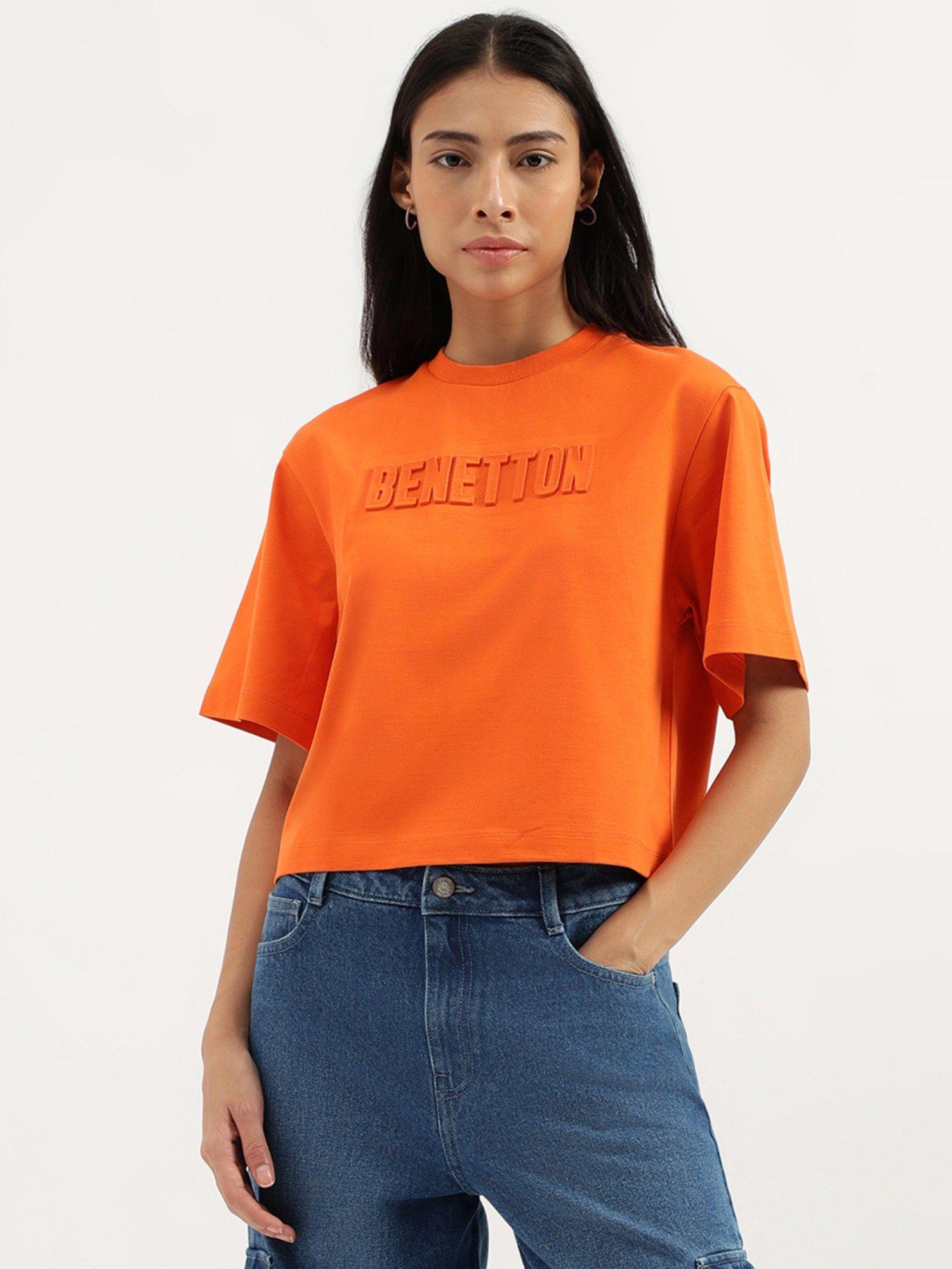 crew neck debossed t-shirt