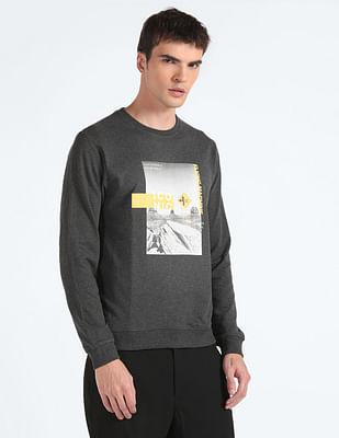 crew neck graphic print sweatshirt