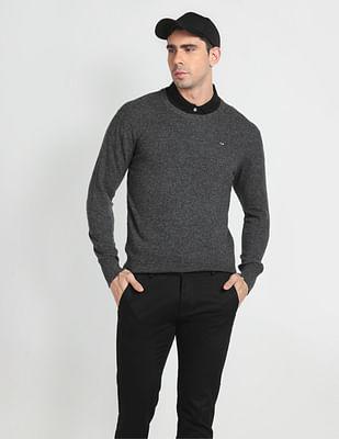 crew neck heathered sweater