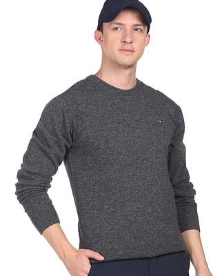 crew neck heathered sweater