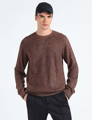 crew neck heathered sweater