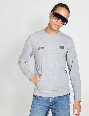 crew neck heathered sweatshirt