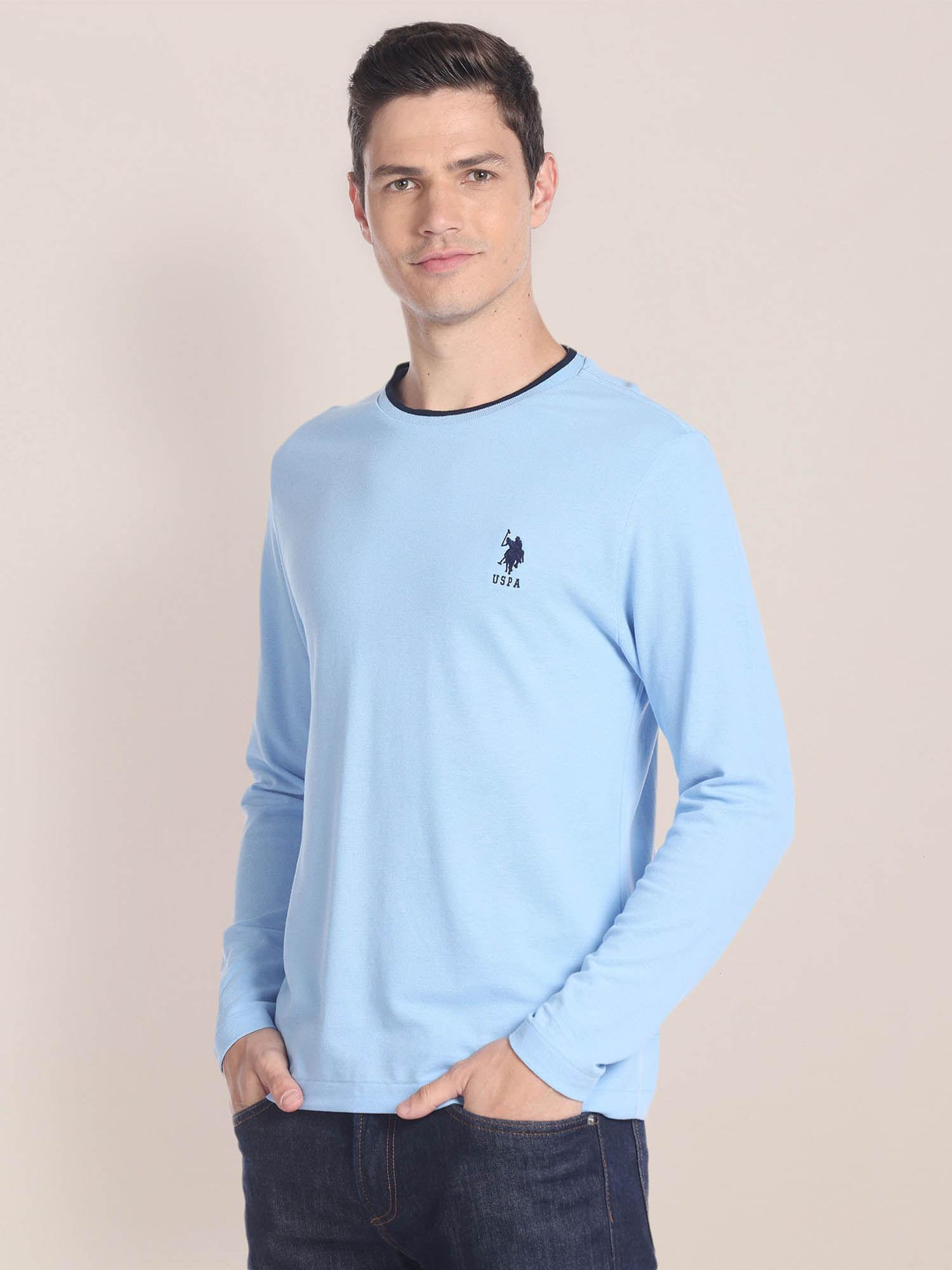 crew neck long sleeve solid t-shirt