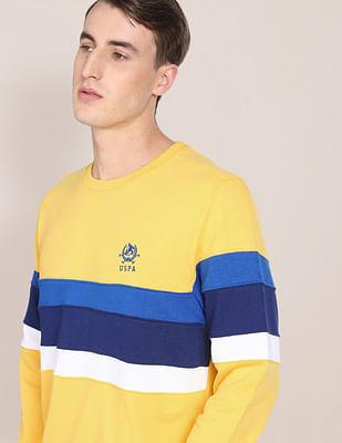 crew neck panelled sweatshirt