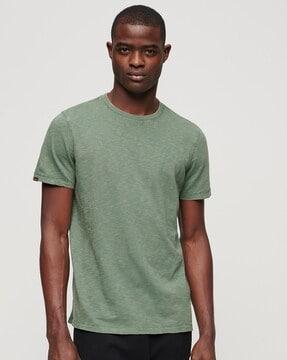 crew-neck slub short sleeve t-shirt