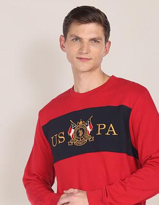 crew neck solid cotton sweatshirt