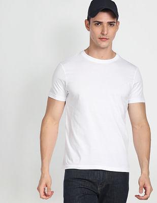 crew neck solid cotton t-shirt