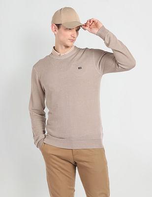 crew neck solid sweater