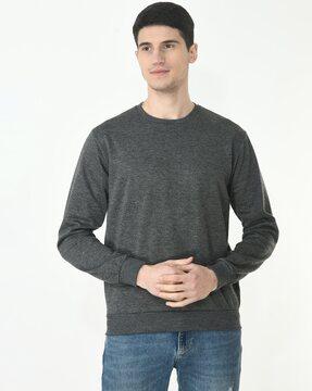 crew-neck solid sweatshirt