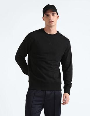 crew neck solid sweatshirt