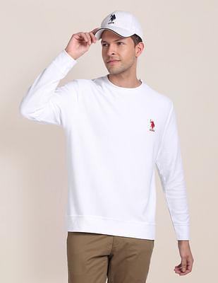 crew neck solid sweatshirt