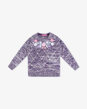 crew-neck sweater with embroidery