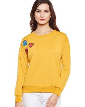 crew-neck sweatshirt with appliques