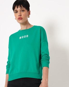 crew-neck sweatshirt with back typographic print