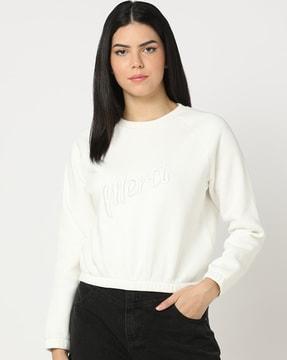 crew-neck sweatshirt with brand embossed