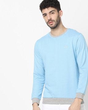 crew-neck sweatshirt with brand icon