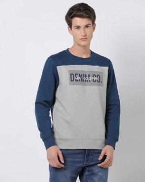 crew-neck sweatshirt with brand print