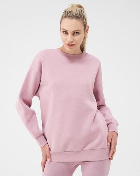 crew-neck sweatshirt with drop-shoulder sleeves