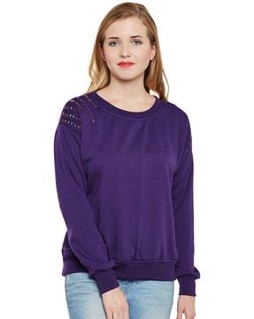 crew-neck sweatshirt with embellishments