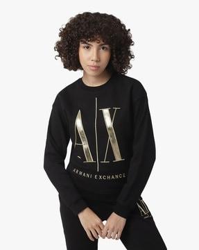 crew-neck sweatshirt with embroidered icon logo