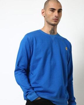 crew-neck sweatshirt with embroidered logo