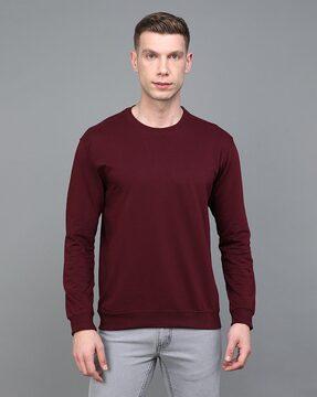 crew-neck sweatshirt with full sleeves