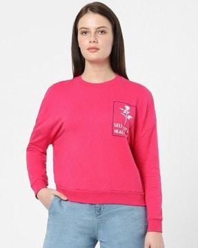 crew-neck sweatshirt with graphic print