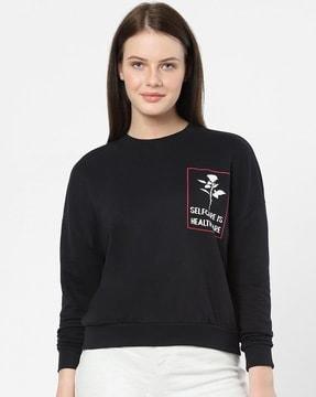 crew-neck sweatshirt with graphic print