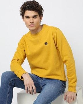 crew-neck sweatshirt with logo embroidery