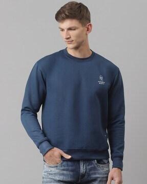 crew-neck sweatshirt with logo print