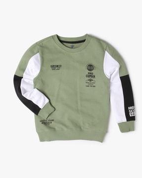 crew-neck sweatshirt with placement prints