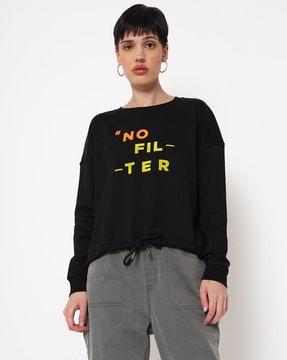 crew-neck sweatshirt with placement typography