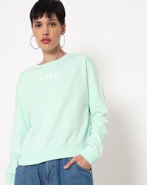 crew-neck sweatshirt with placement typography