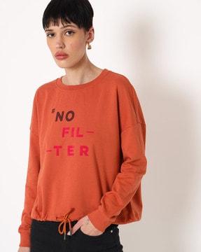 crew-neck sweatshirt with placement typography