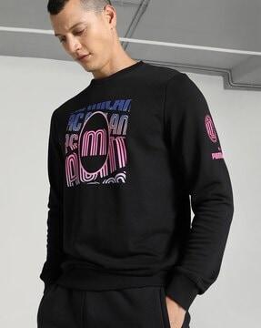 crew-neck sweatshirt with ribbed hem