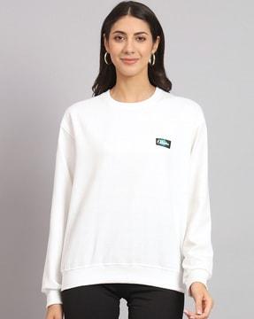 crew-neck sweatshirt with ribbed hem