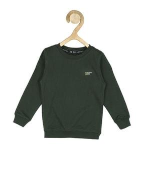 crew-neck sweatshirt with ribbed hems