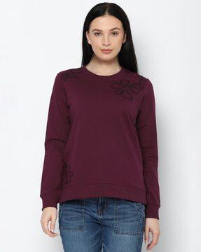 crew-neck sweeatshirt with embroidery