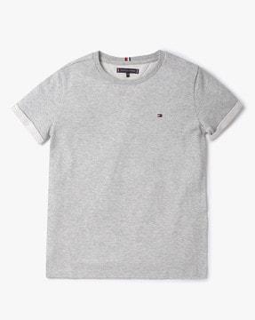 crew-neck t-shirt with brand logo embroidery