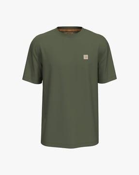 crew-neck t-shirt with brand patch