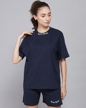 crew-neck t-shirt with brand print