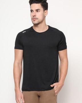 crew-neck t-shirt with brand print