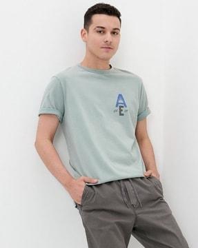 crew-neck t-shirt with brand print