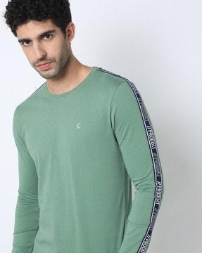 crew-neck t-shirt with contrast taping