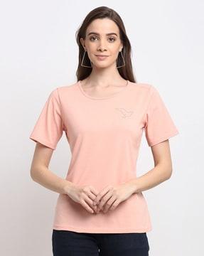 crew-neck t-shirt with embellishments