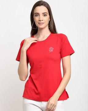 crew-neck t-shirt with embellishments
