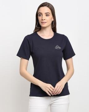 crew-neck t-shirt with embellishments