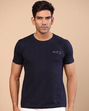 crew-neck t-shirt with embroidery